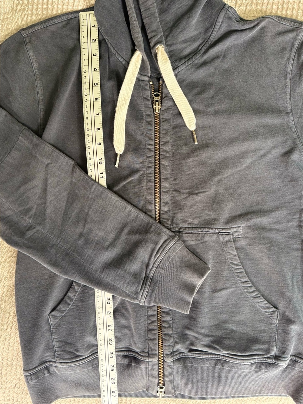 Buck Mason Alpine Fleece Full Zip Hoodie XL Faded Navy BM15014 - Picture 5 of 13
